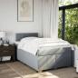 Preview: ARDEBO.de - Boxspringbett mit Matratze Hellgrau 120x190 cm Stoff
