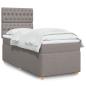 Preview: ARDEBO.de - Boxspringbett mit Matratze Taupe 100x200 cm Stoff
