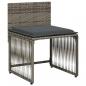 Preview: 7-tlg. Garten-Essgruppe mit Kissen Grau Poly Rattan