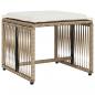 Preview: 7-tlg. Garten-Essgruppe mit Kissen Beige Poly Rattan