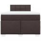 Preview: Boxspringbett mit Matratze Dunkelbraun 120x200 cm Stoff