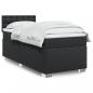 Preview: ARDEBO.de - Boxspringbett mit Matratze Schwarz 90x190 cm Kunstleder