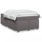 Preview: ARDEBO.de - Boxspringbett mit Matratze Grau 120x200 cm Kunstleder