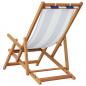 Preview: Strandstühle 2 Stk. Klappbar Blau Weiß Stoff und Massivholz
