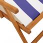 Preview: Strandstühle 2 Stk. Klappbar Blau Weiß Stoff und Massivholz
