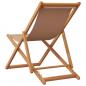 Preview: Strandstühle 2 Stk. Klappbar Taupe Stoff und Massivholz