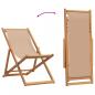 Preview: Strandstühle 2 Stk. Klappbar Taupe Stoff und Massivholz