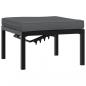 Preview: Gartenhocker mit Kissen Schwarz Aluminium
