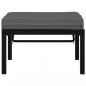 Preview: Gartenhocker mit Kissen Schwarz Aluminium