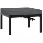 Preview: Gartenhocker mit Kissen Schwarz Aluminium