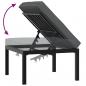 Preview: Gartenhocker mit Kissen Schwarz Aluminium