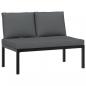 Preview: Gartenbank mit Kissen Schwarz Aluminium