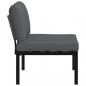 Preview: Gartenbank mit Kissen Schwarz Aluminium