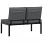 Preview: Gartenbank mit Kissen Schwarz Aluminium