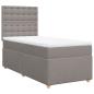 Preview: ARDEBO.de - Boxspringbett mit Matratze Taupe 100x200 cm Stoff