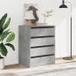 Preview: Kommode Betongrau 60x41x76 cm Holzwerkstoff
