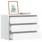 Preview: ARDEBO.de - Kommode Weiß 80x41x58 cm Holzwerkstoff