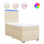 Preview: Boxspringbett mit Matratze Creme 90x200 cm Stoff