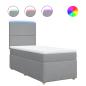 Preview: Boxspringbett mit Matratze Hellgrau 100x200 cm Stoff