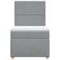 Preview: Boxspringbett mit Matratze Hellgrau 100x200 cm Stoff