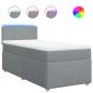 Preview: Boxspringbett mit Matratze Hellgrau 90x200 cm Stoff