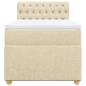 Preview: Boxspringbett mit Matratze Creme 90x200 cm Stoff
