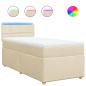 Preview: ARDEBO.de - Boxspringbett mit Matratze Creme 100x200 cm Stoff