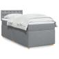Preview: ARDEBO.de - Boxspringbett mit Matratze Hellgrau 100x200 cm Stoff