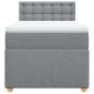 Preview: Boxspringbett mit Matratze Hellgrau 100x200 cm Stoff