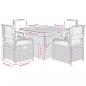 Preview: 5-tlg. Garten-Essgruppe mit Kissen Grau Poly Rattan