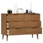 Preview: ARDEBO.de - Schubladenschrank MOLDE Braun 113x40x80 cm Massivholz Kiefer