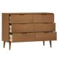 Preview: Schubladenschrank MOLDE Braun 113x40x80 cm Massivholz Kiefer
