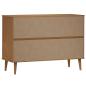 Preview: Schubladenschrank MOLDE Braun 113x40x80 cm Massivholz Kiefer