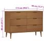 Preview: Schubladenschrank MOLDE Braun 113x40x80 cm Massivholz Kiefer