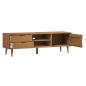 Preview: TV-Schrank MOLDE Braun 158x40x49 cm Massivholz Kiefer