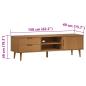 Preview: TV-Schrank MOLDE Braun 158x40x49 cm Massivholz Kiefer