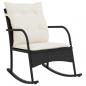 Preview: Garten-Schaukelstuhl mit Kissen Schwarz Poly Rattan