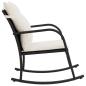 Preview: Garten-Schaukelstuhl mit Kissen Schwarz Poly Rattan