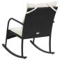 Preview: Garten-Schaukelstuhl mit Kissen Schwarz Poly Rattan