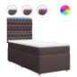 Preview: ARDEBO.de - Boxspringbett mit Matratze Dunkelbraun 100x200 cm Stoff