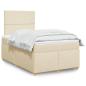 Preview: ARDEBO.de - Boxspringbett mit Matratze Creme 120x190 cm Stoff