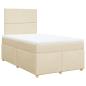 Preview: Boxspringbett mit Matratze Creme 120x190 cm Stoff