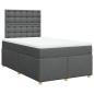 Preview: ARDEBO.de - Boxspringbett mit Matratze Dunkelgrau 120x190 cm Stoff