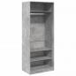 Preview: Kleiderschrank Betongrau 80x50x200 cm Holzwerkstoff