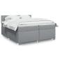Preview: ARDEBO.de - Boxspringbett mit Matratze Hellgrau 200x200 cm Stoff