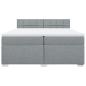 Preview: Boxspringbett mit Matratze Hellgrau 200x200 cm Stoff