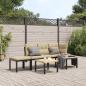 Preview: ARDEBO.de - Gartenbank-Set 4-tlg. Schwarz Pulverbeschichteter Stahl
