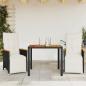 Preview: ARDEBO.de - 3-tlg. Garten-Bistro-Set mit Kissen Schwarz Poly Rattan