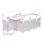 Preview: 9-tlg. Garten-Bistro-Set mit Kissen Beige Poly Rattan