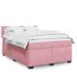 Preview: ARDEBO.de - Boxspringbett mit Matratze Rosa 140x200 cm Samt